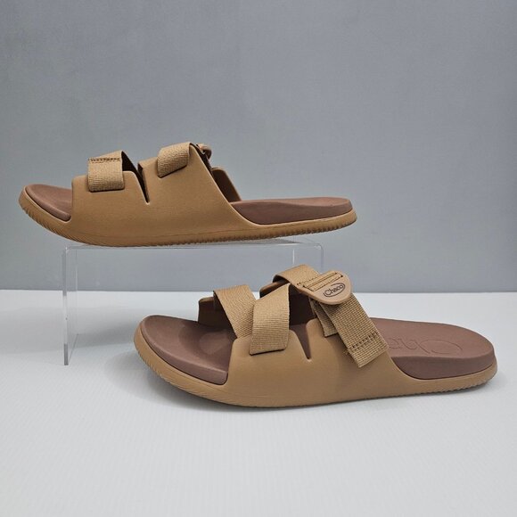 Chaco Chillos Slide Sandal Womens 12 Doe Tan Brown Adjustable Comfort Casual NEW - Picture 2 of 13